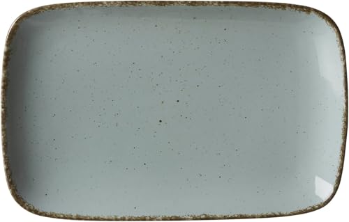 Ritzenhoff & Breker Servierplatte Casa, 24 x 15 cm, Recheckige Platte im Vintage-Look, Mix & Match-Geschirr, Spülmaschinenfest & Mikrowellengeeignet, Porzellan, Blau