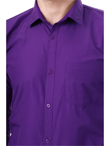 Image of XJARVIS Austin Men's Combed Cotton Shirt | Solid Plain Formal & Casual Shirt for Men | Regular Fit | Spread Collar | Full Sleeve | Office Wear Shirt with Pocket