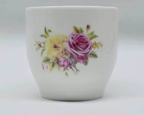 Image of Porcelain Teacup, 5oz Cups Painted Flowers Coffee Tea Water Pot Ceramic Kettle Tea pot Accessories (cup*4)