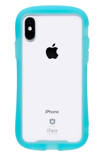 iFace Reflection Neo iPhone XS/X ケース クリア 強化ガラス (クリアブルー)【アイフォンxs アイフォンx アイフェイス 透明 耐衝撃 ストラップホール付き ネオンカラー 蛍光】