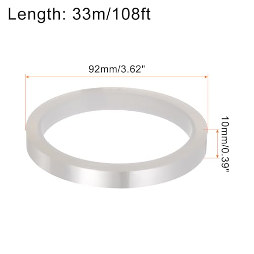 Image of HARFINGTON 4 Rolls Heat Tape High Temperature Heat Resistant Tape 10mmx33m(108ft) Sublimation Thermal Heat Transfer Tape for Sublimation Press No Residue, Clear