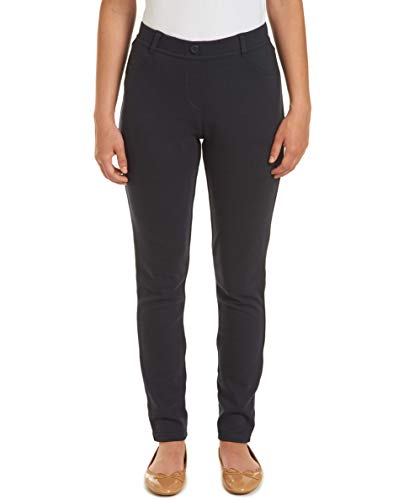 Chaps Womens Uniform Mid Rise Stretch Jegging, Navy, Small(3/5)