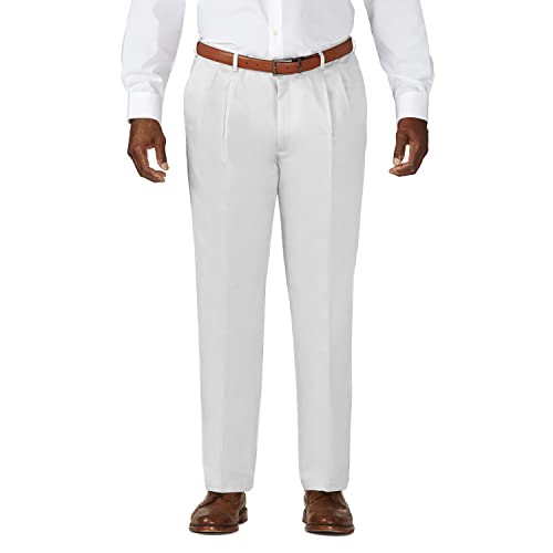 Pantalon chino grande taille homme Haggar coton beige extensible 54x30