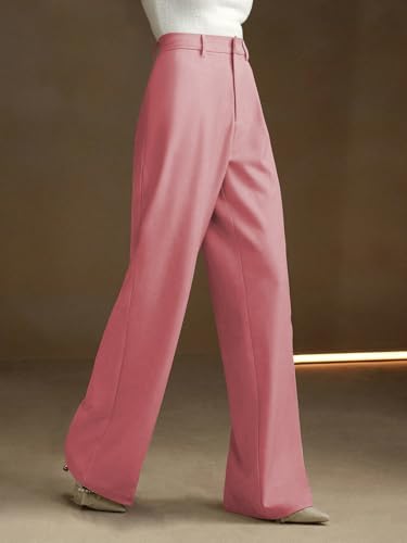 Image of KERI PERRY Trousers for Woman Pants Women's Formal Office Korean | Black Beige Track Pant | Straight | Cotton Spandex Stretchable Trouser | High-Waisted Bottom Wear