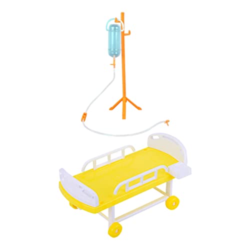Totority 1 Set Cama Médica Simulada Juego De Rol Enfermeras Modelo De Juguete Cama De Hospital De Juguete De Simulación De La Cama De Enfermedad Kit De Herramientas Opera Plástico Cuidado
