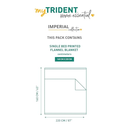 Image of MYTRIDENT Home Essential Flannel Printed Blanket for Winter Single Size (160 cm x 220 cm), 290 GSM, Terra