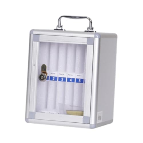 Cerradura y orificios para colgar en una caja de teléfonos duradera con 12 ranuras de aluminio