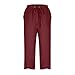AKTCVVJ Capri Pants for Women Casual Drawstring Waist Capris Loose Fit Lightweight Pants Straight Leg Summer Pants Wine