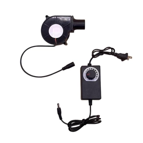 Image of A BBQ Air Blower 12V DC Brushless Mini Fan for Grills Wood Charcoal Grill Fire Starter Outdoor Cooking High Speed Adjustable Speed Controller Style A