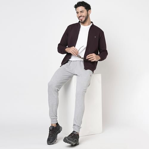 MARKRICH Men's Sweatshirt with Front Open Zipper Regular Fit Full Sleeves Casual Winterwear