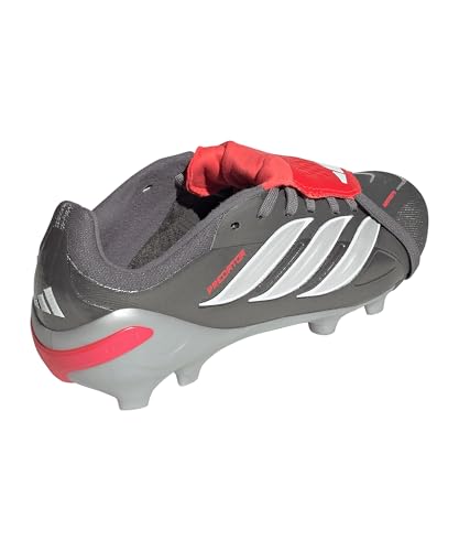 adidas Chaussures de football Elite pour enfants avec languette repliable, Gris Rouge, 38 EU