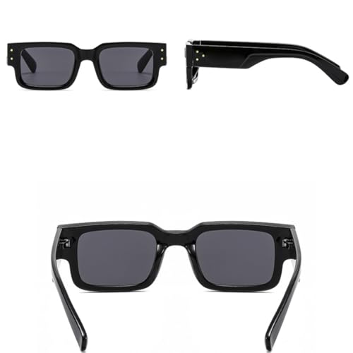 Lunettes de soleil rétro bicolores femmes rivets tendance dégradé - 3