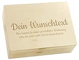 LAUBLUST Holzkiste Personalisiert mit Wunsch-Gravur - Geschenkkiste & Erinnerungsbox | L - ca. 40x30x14cm, Natur FSC®