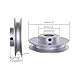 CHANCS Outer Diameter 60mm Single Groove Pulley 14mm Fixed Bore Pulley for Drilling Machine 6MM PU Round Belt