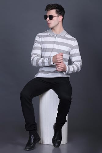 Image of Full Sleeve Polo T Shirt for Men Cotton with Pocket and Collar - Regular Fit Tshirt