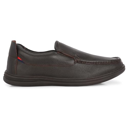 Image of Blue Leather by Centrino Genuine Leather Slip-On Men's Formal Shoe |Stylish with Soft Cushioned Insole |Trendy Non Lace-Up Design |Durable Leather with Anti-Skid Sole | Perfect for Formal Wear (3998)