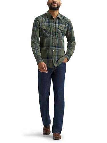 Wrangler Men's Denim Light Wash Long Sleeve Snap Shirt