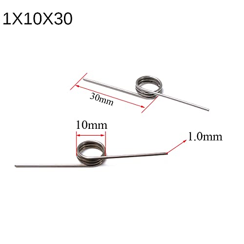 Stainless Steel torsion springs,4 Pcs V-shaped Steel Torsion Spring 0.7/0.8/0.8/1.0mm Wire Diameter 135-180 Degree Rotating Adjustable Zinc Plating Torsion Spring, 0.8x6.3x43mm ( Color : As Show , Siz