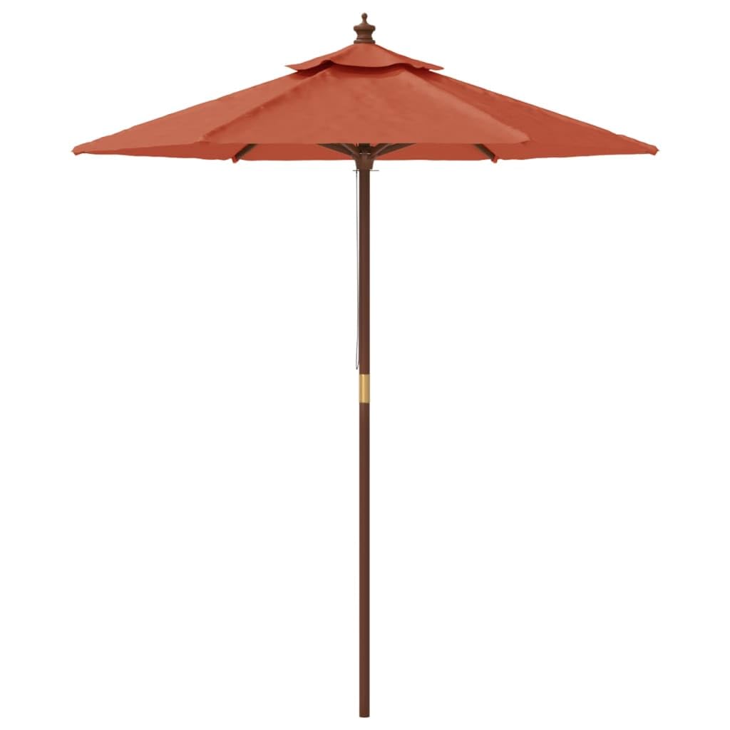 SYDE Ombrellone da patio blu celeste, 196 x 231 cm, con palo in legno