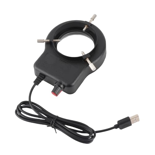 Jectse Einstellbare 144 LED-Ring-Mikroskop-Lichtbeleuchtung, USB-betriebene Mikroskoplampe mit hoher Helligkeit, LED-Ringlichtquelle für Kameras,