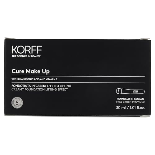 Korff Podstawa kremu Efekt Lifting, Wysoka Średnia Pokrycie z kwasem hialuronowym i witaminą E, tekstury kremowej i kremowej, Finish Satin 03, rozmiar 30ml