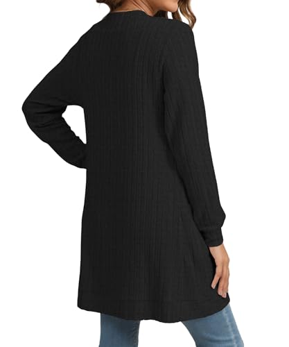 Image of YSYOKOW Cardigan Sweaters for Women Long Sleeve Open Front with Pockets | Long Cardigans for Women Lightweight Soft Casual Dressy Loose Fit Cardigan Sweater with Pockets for Work and Office