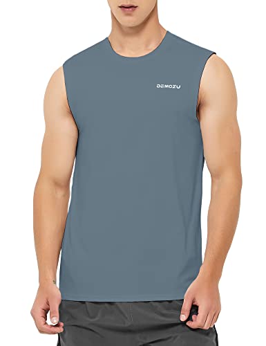 Image of DEMOZU Men's Sleeveless Workout Swim Shirt Quick Dry Athletic Muscle Beach Tank Top Big and Tall