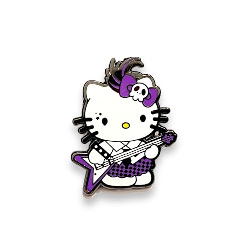 Image of KOZUKI Red Enamel Guitar Pin, Modern Style, Unisex, 1.2 x 1.3 x 0.1 inches