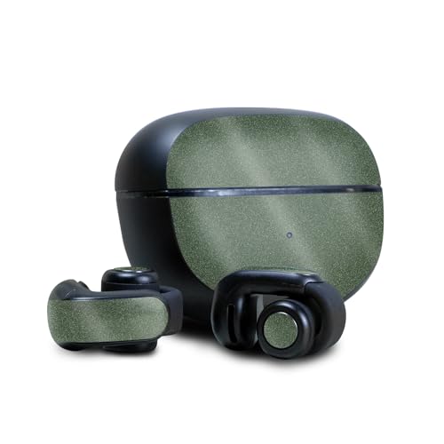Image of Glossy Glitter Skin Compatible with Bose Ultra Open Earbuds - Solid Olive - Premium 3M Vinyl Protective Wrap Decal Cover - Easy to Apply | Crafted in The USA by MightySkins