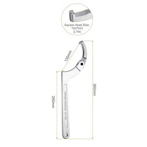 Llave de gancho ajustable en C QUARKZMAN para tuerca ranurada de torno 115-170mm 3