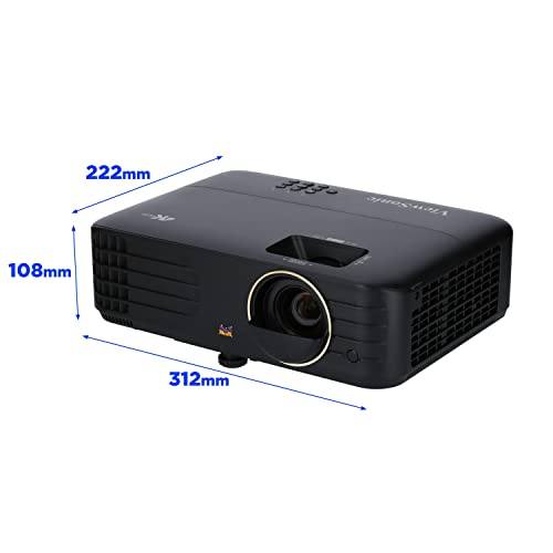 ViewSonic PX728-4K UHD Heimkino DLP Beamer (4K, 2.000 ANSI Lumen, Rec. 709, 2x HDMI, USB, USB-C, 10 Watt Lautsprecher, 1.3x optischer Zoom, HDR, HLG, Auto Keystone, LAN Steuerung) Schwarz – Bild 8