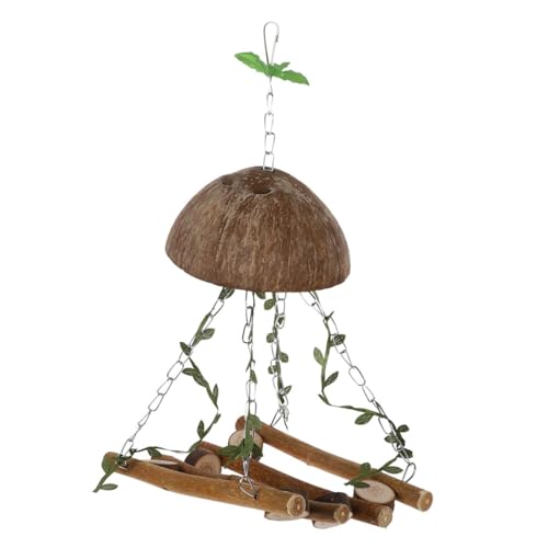 iplusmile ??用頑丈木製 吊り下げ式 トイ 小型インコ適用 かじり木耐性付