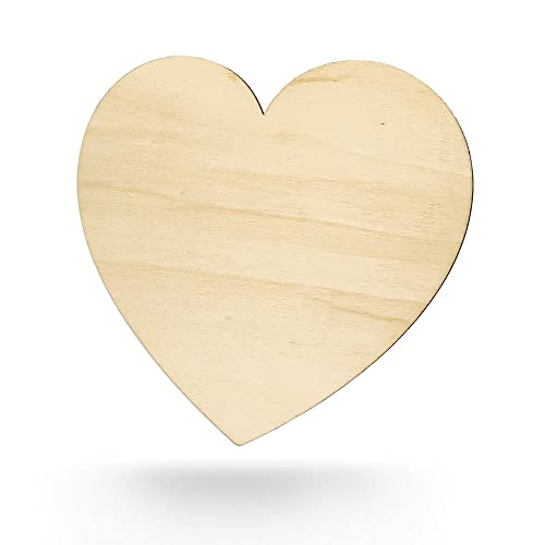 Kleenes Traumhandel Holzherz - Herz aus Holz - Wanddeko Herz - Herzscheiben - Herzform aus Holz für Geburtstag Hochzeit Valentinstag - (112x100 mm)