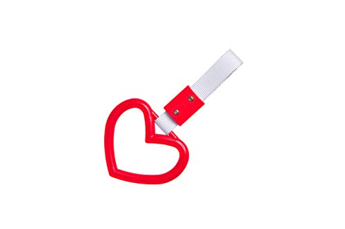 KEI PROJECT Tsurikawa Handle Japanese Subway Ring Train Bus Handle Hand Strap Drift Charm JDM Bosozoku (Heart: Red)