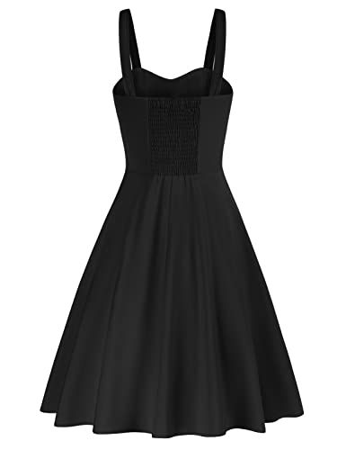 Image of Belle Poque Vintage Floral Dress for Women 2026 Summer A-line Sleeveless Flowy Midi Elegant Wedding Guest Cocktail Dress