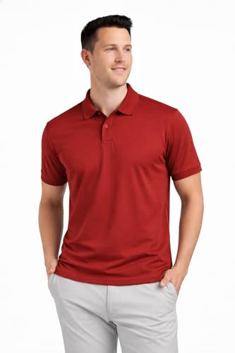 Image of Men's Plain Polo Neck T-Shirt | Comfortable | Stylish Casual & Smart Wear | Half Sleeve | Regular Fit