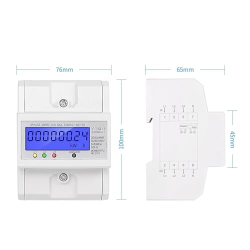 Wattmètre électronique triphasé 380V rail din RS485 - 3