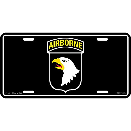 United States Army 101St Airborne Automobile Metal License Plate Including Fastener Screws #TOP17