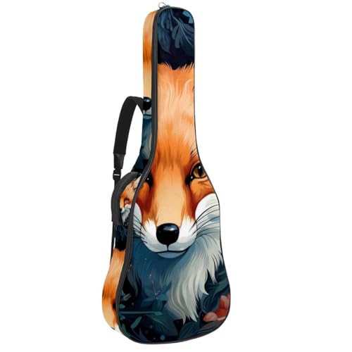 Housse pour guitare acoustique 101,6 cm imperméable à motif renard avec poches
