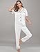 SWOMOG Women Satin Pajamas Set Short Sleeve Top & Pants Sleepwear Silky Button Down Nightwear 2pcs Loungewear Pjs Set White Large