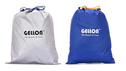 Image of Gellon Shoes Bag in Umbrella Cloth for Travel & Storage Travel Organizer for Women & Men Travel Accessories Shoes Cover Pouch Shoes Bag for Travel Essentials in Blue & Silver Color