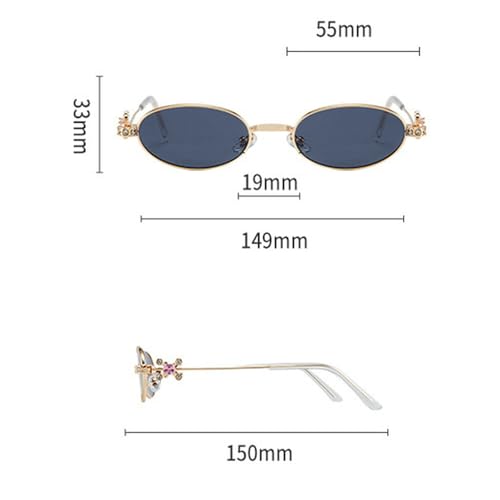 Bling Rhinestone Sunglasses For Women Oval Sunglasses Fashion Trendy Diamond Sun Glasses UV400 Fashion Metal Eyewear4