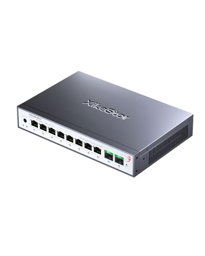 Image of 10-Port 2.5G Web Managed Ethernet Switch, Support LACP /VLAN /QoS /STP /IGMP, 2.5 Gigabit Network Switch, Metal Housing Fanless 2.5Gb Switch, Desktop /Wall-Mount