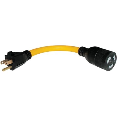 Boston Industrial Twist-To-Lock Converter Adapter 15A Male to 20A Female - STW 600V - 12" Cover