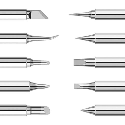 Image of 10Pcs T12 Soldering Iron Tips, Welding Tool Replacement Tips for FX-951 Soldering Stations, Soldering Station Tips Tool with T12-B /BC2 /C1 /C4 /D4 /D08 /D24 /I /JL02 /K Tips