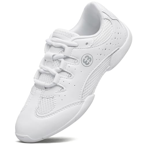 Girls White Cheerleading Shoes Youth Lightweight Competition Cheer Sneakers Kids Breathable Dance Shoes