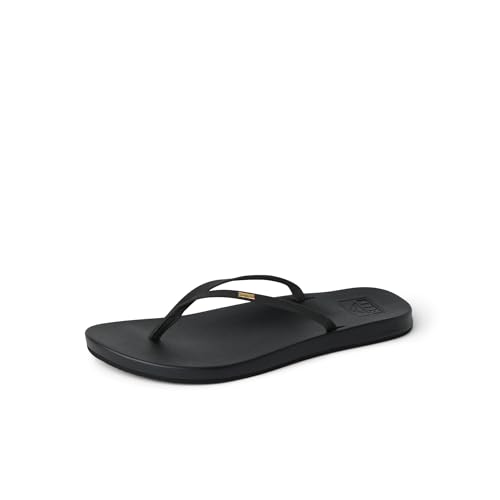 Reef Cushion Slim Womens Flip Flop, Super Lightweight, Ultra Soft Cushion Footbed, Black, 12 by REEF - Used condition - US$29.78
