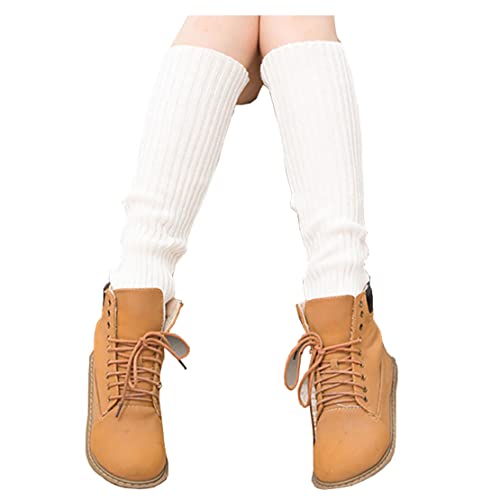Image of Warm Woolen Socks For Women Solid Leg Covers Socks For Autumn And Winter Knitting