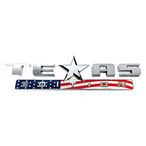 Mr.Brighton LED1 Count Silver+Color American Flag 3D Texas Edition Emblem for Chevy Silverado Sierra Car Truck Auto Universal Decal