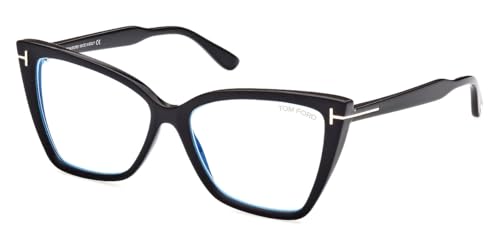 Tom Ford FT5844-B Cat Shape Eyeglass Frame + Bundle With eSHADES Eyewear Cleaning Kit